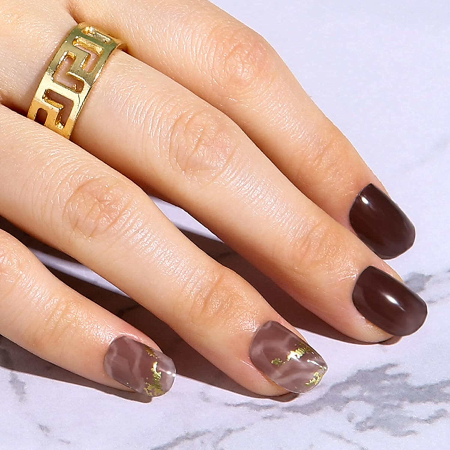 Aillsa ジェルネイルシール 27枚 ネイルシール クリームココア 大理石柄 ジェルネイルシール 硬化 ネイルシール 長持ち ネイル ジェルネイル 硬化タイプ セルフネイル おうちネイル 簡単ネイル 貼るネイル 貼るだけマニキュア 剥がせるジェルネイル ネイルステッカー