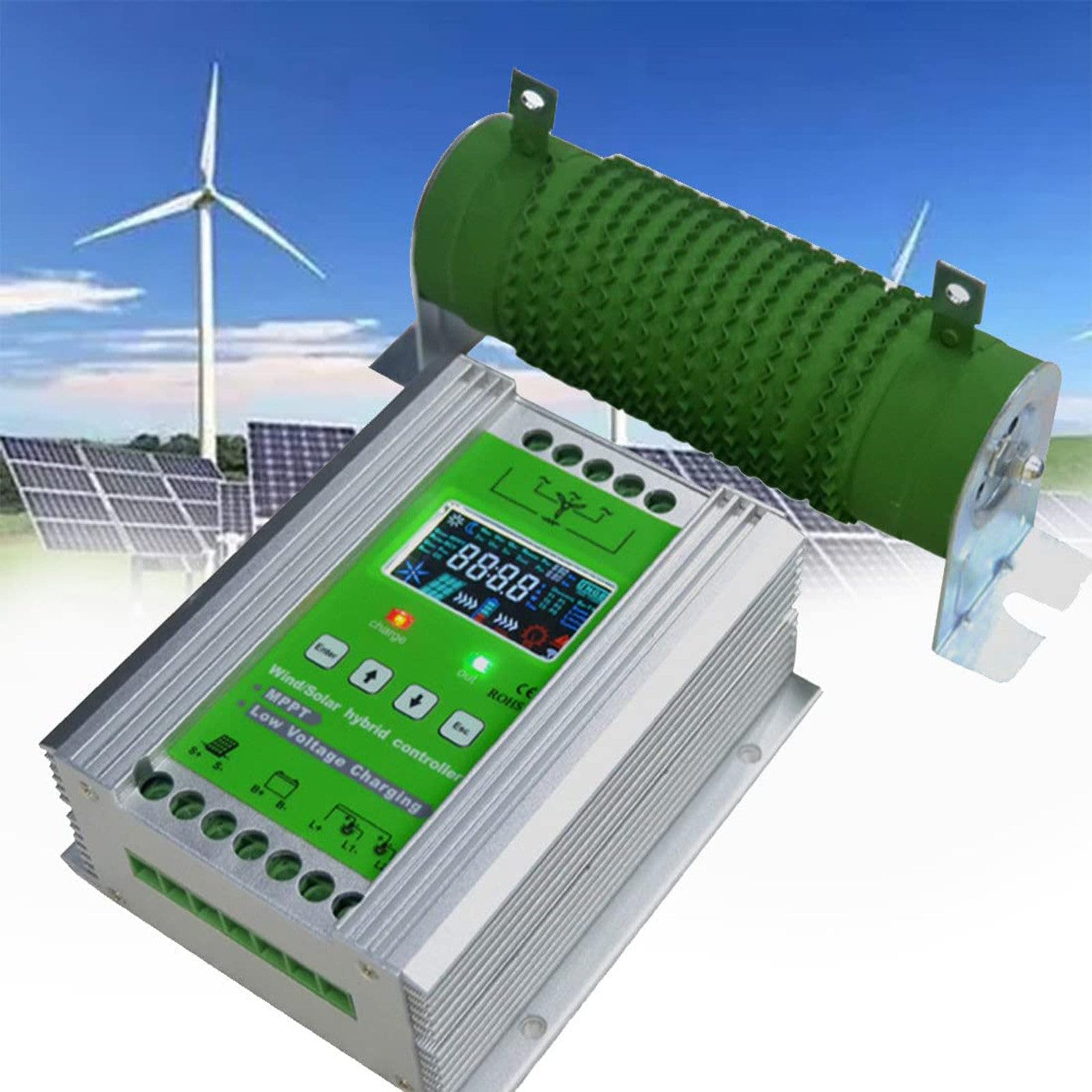 Equipo híbrido de Viento Solar, Controlador de Carga MPPT, 12V/24V/48V, distinción automática para Uso doméstico Fuera de la Red, generador de Viento (12V/24V 800w)