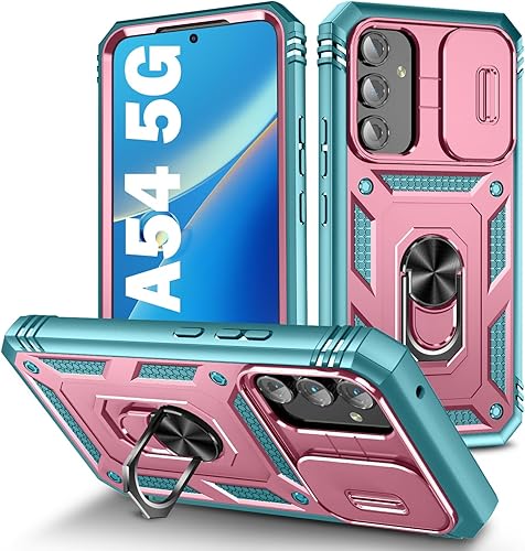 Miniatura 105 de PASNEW Funda para cámara Samsung Galaxy A15 5G, soporte metálico de grado militar, resistente a prueba de golpes, carcasa rígida para Samsung A15