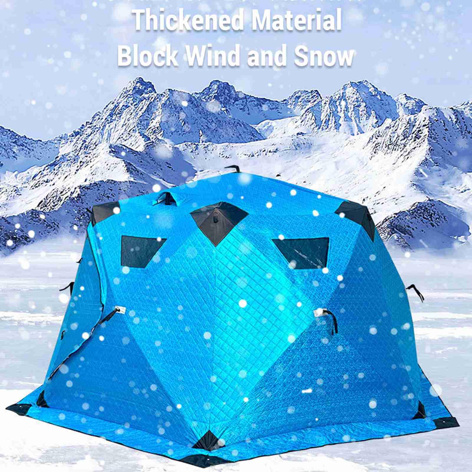 Tente de pêche sur glace design squelette épais double porte double trous de ventilation