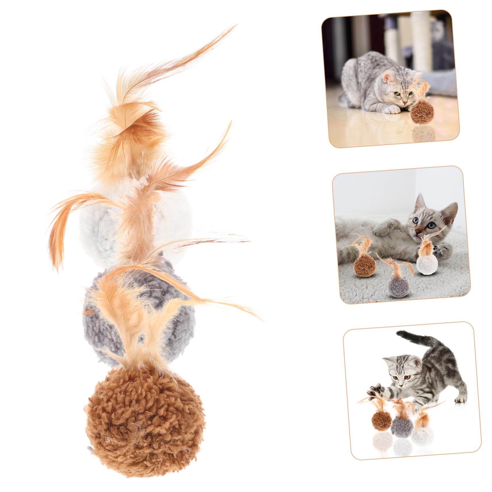 Ipetboom 45pièces Jouets pour Chats avec Plumes Et Clochettes Accessoires Amusants pour Chats Jouets Récréatifs Colorés pour Éveiller Intérêt des Kittens