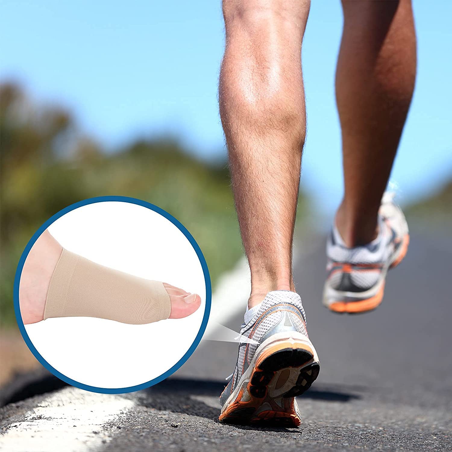 Aegon Flat Foot Arch Support for Men & Women | Medial Arch Support for Flat Feet Correction Sleeve with Cushion | Plantar Fasciitis Leg Foot Pain Relief Product | Foot Care for Orthopedic Shoes Slippers, Free Size - 1 Pair Aegon Flat Foot Arch Support for Men & Women | Medial Arch Support for Flat Feet Correction Sleeve with Cushion | Plantar Fasciitis Leg Foot Pain Relief Product | Foot Care for Orthopedic Shoes Slippers, Free Size - 1 Pair