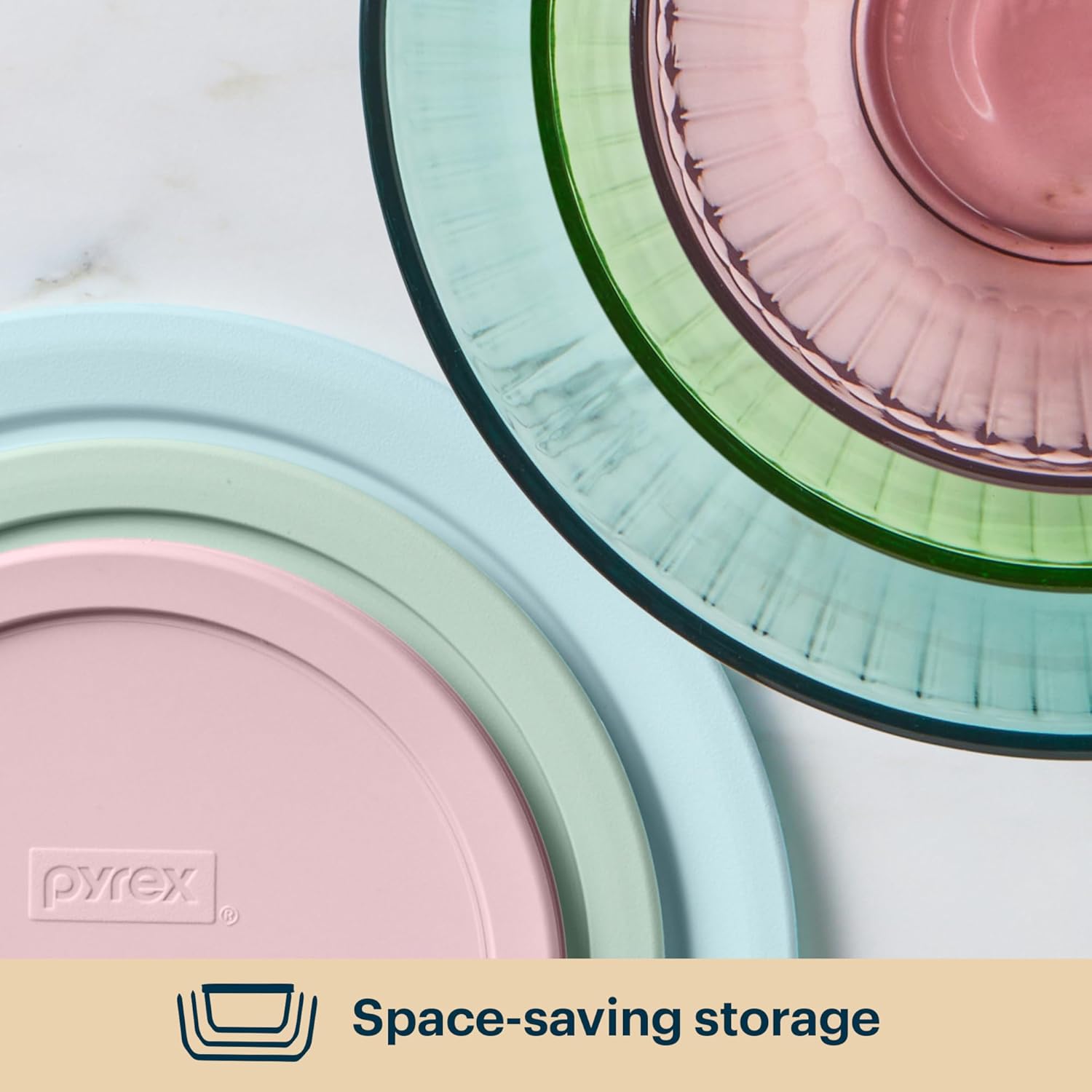 Pyrex Sculpted 3-Pack Glass Mixing Bowls Set With Libya