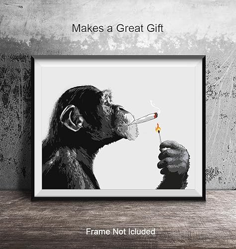 Miniatura 5 de DOPE Chimp Smoking Weed LARGE 11x14 - Psychedelic Room Decor - Marijuana Gifts for Men - Dope Posters - Trippy Wall Art - Cannabis Art Print -