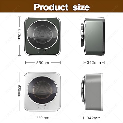 Miniatura 2 de HuanSebesity Mini máquina de lavandería de 6.6 lbs, lavadora de tambor frontal totalmente automática portátil, mini lavadora montada en la pared,