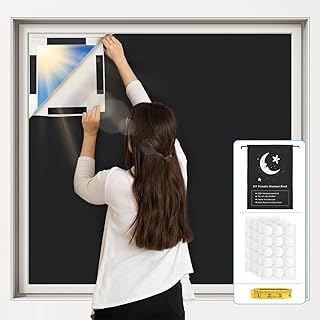 Vanten Upgraded Blackout Curtains, 118" x 57" Shades, 100% Blackout Material with Adhesive Tapes, Window Cover for Baby Nursery, Bedroom, Living Room, Travel