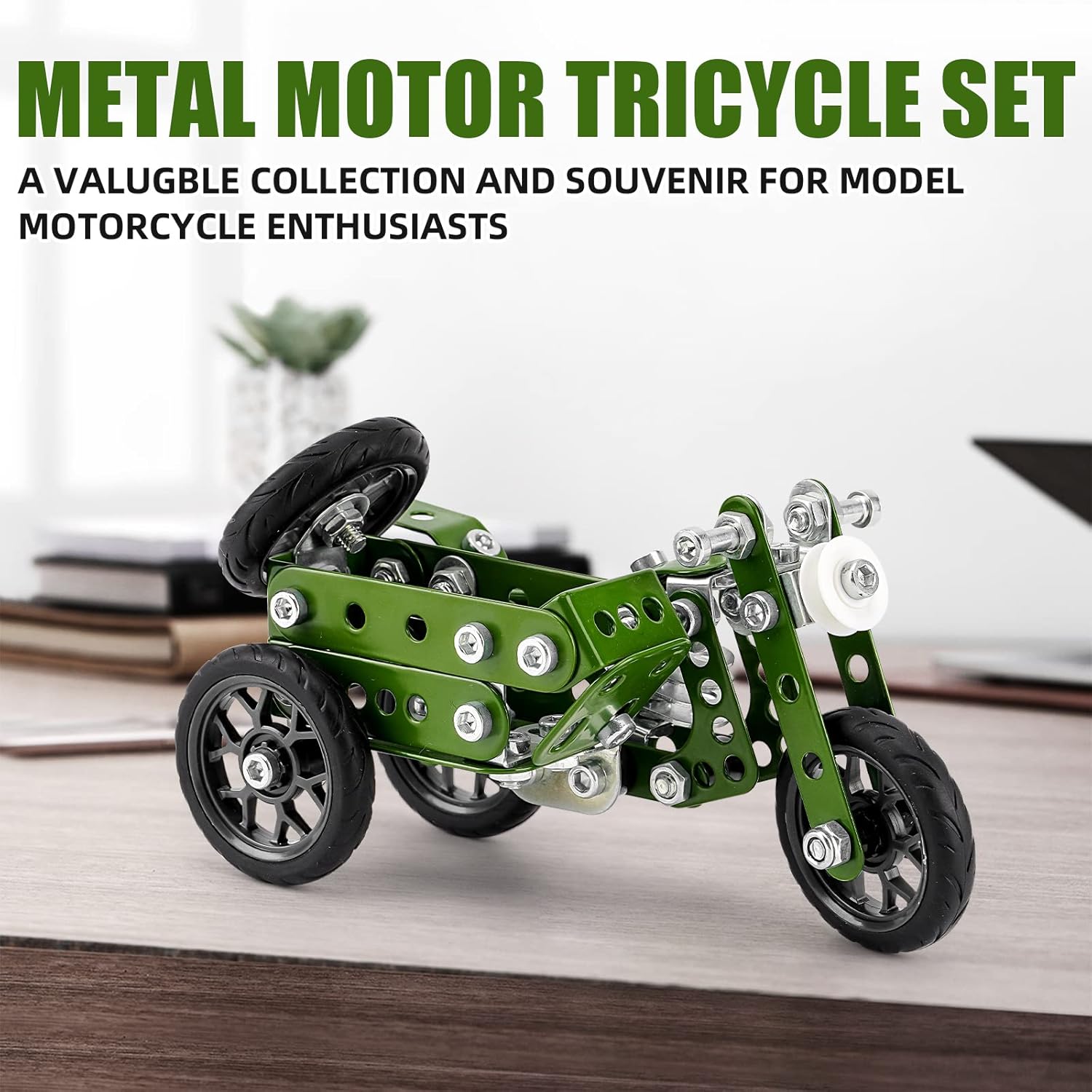 Creative Sets Building Toys Motor Tricycle Set-139 Pieces DIY Building Stem Projects Toys for Kids Boys Ages 8-12,Metal Building Toys Set Gifts for Model Military Motorcycle Fans