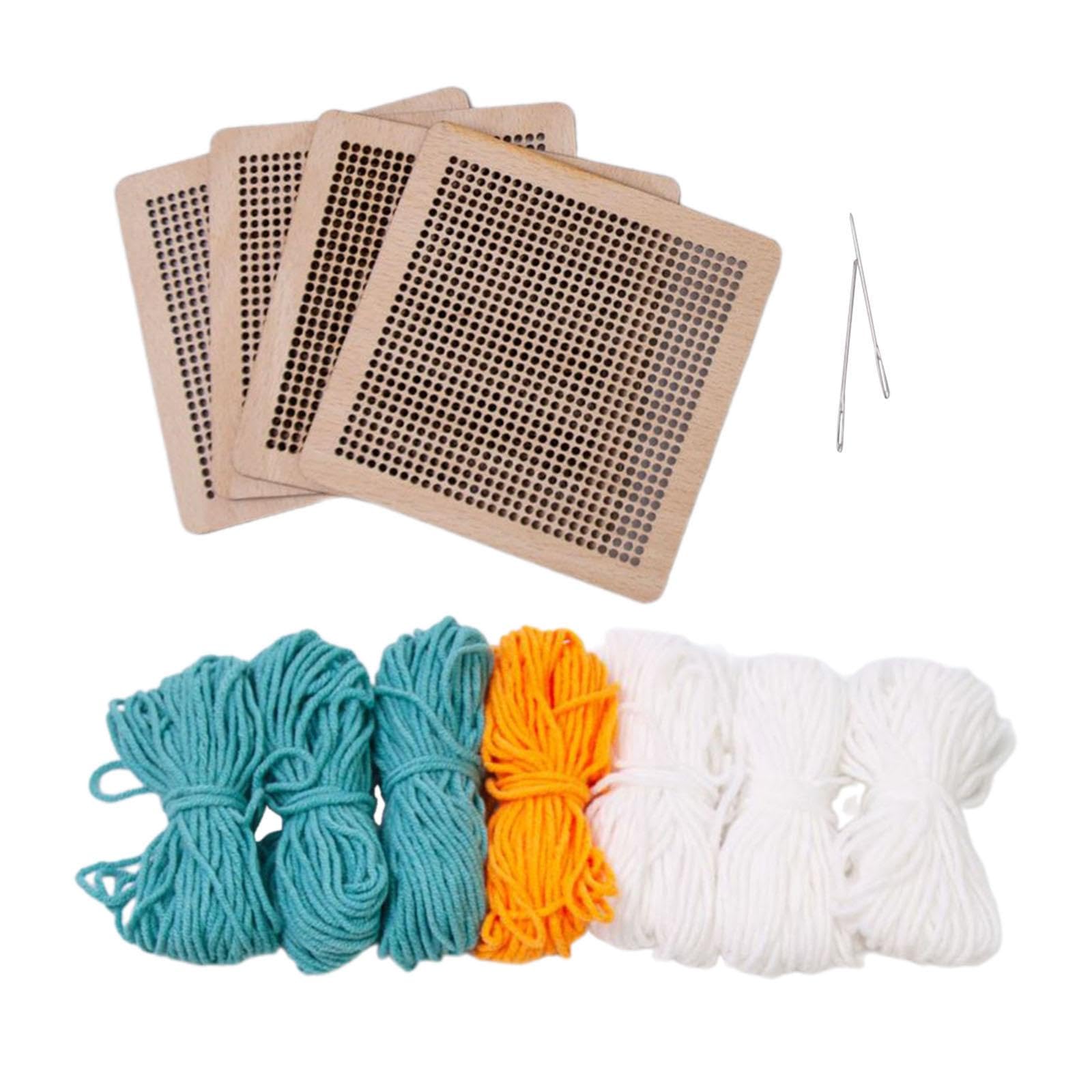 FABLOFT® Coaster Latch Hook Kits 10x10cm Crochet Embroidery for Kids Adults Beginners Green-image-44