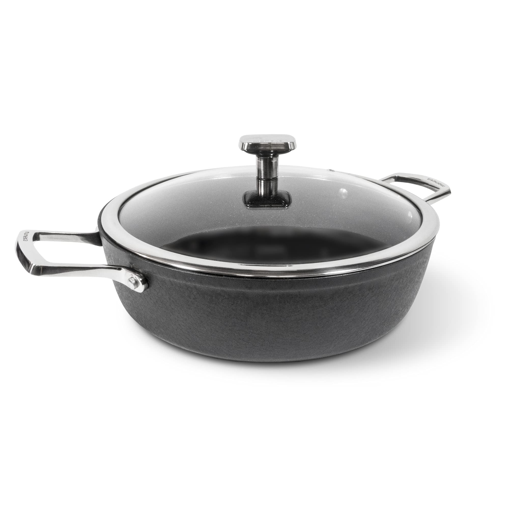 Moneta Armonia Tegame 2 Manici 28 cm + Coperchio Bordo Inox per Ogni Tipo di Piano Cottura