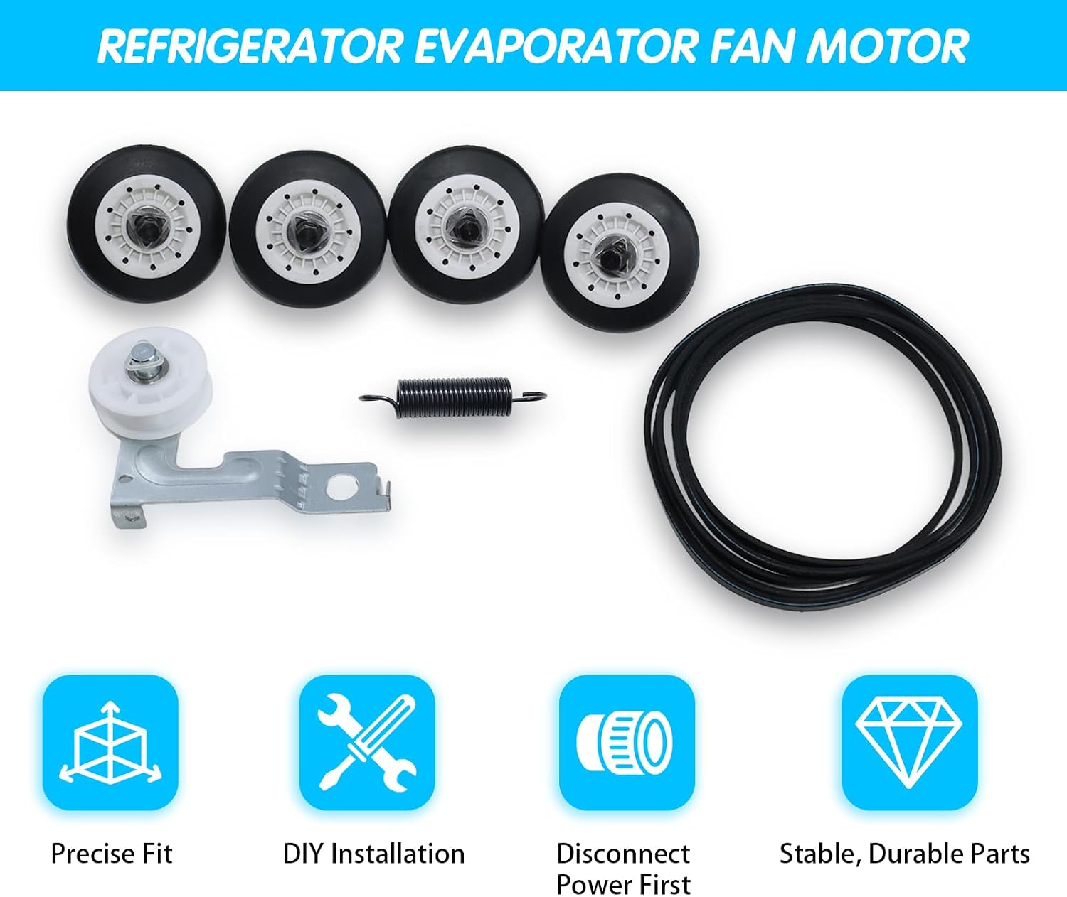 DLE7177WM DLE7177RM DLE4970W DLE4801W DLE2515S DLE1310W DLE2301R DLE2301W DLE2101W DLE2512W DLE2701V DLE2522W DLE2524W DLE2601R Dryer Repair Kit Drum Roller Belt Idler Pulley for LG Kenmore GE