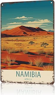 Funny Vintage Metal Sign Namibia Travel Posters Wall Art Print for Office Dorm Man Cave Garage Decor 8X12inch