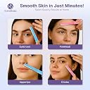 HomeBasic Face Razor for Women, Pack of 3 | Dual Blade Eyebrow Razor for Women & Facial Hair Remover | Reusable Stainless Steel Dermaplaning Tool for Upper Lip, Chin, Forehead & Peach Fuzz gallery image