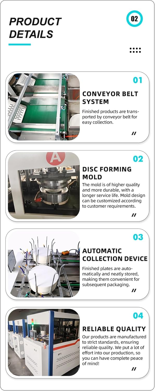 Paper Plate Forming Machine with Interchangeable Molds, Designed for Round and Custom Size Plates, Stable Operation for Commercial Paper Plate Production