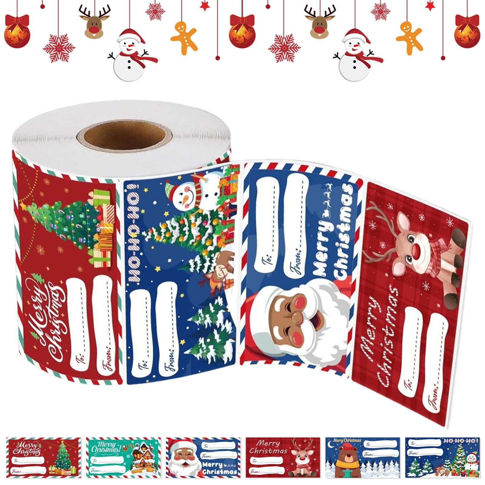 Etichette Adesive Per Natale Decorazioni Natalizie Fai Da Te | Rotolo Di Etichette Adesive Per Buste Di Natale Per Bambini Adulti Amanti Del Fai Da Te Festa Famiglia Classe Ufficio Regali