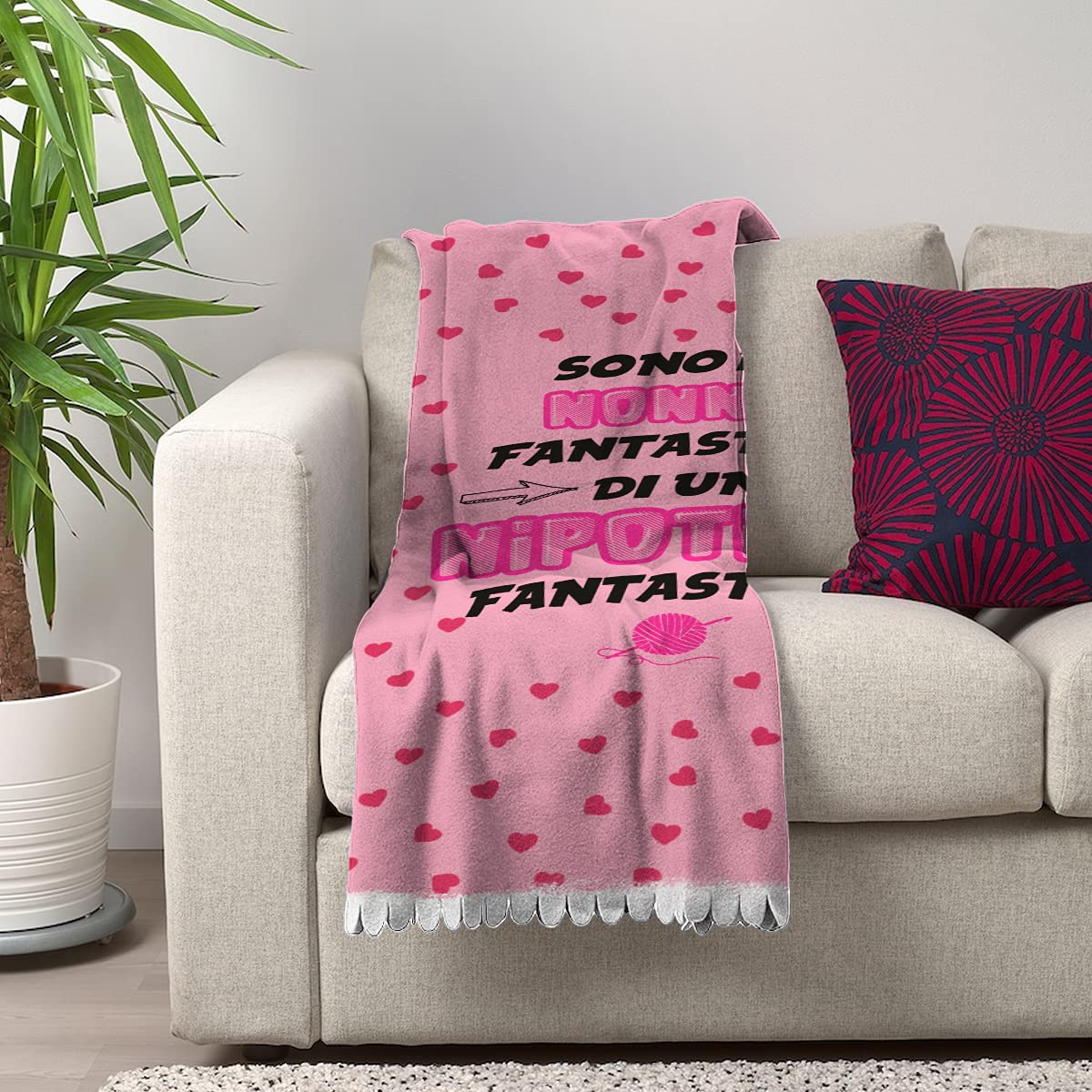 Plaid In Pile 150x100 Cm “Sono La Nonna Fantastica Di Un Nipotino Fantastico” – Regalo Originale Per La Festa Dei Nonni