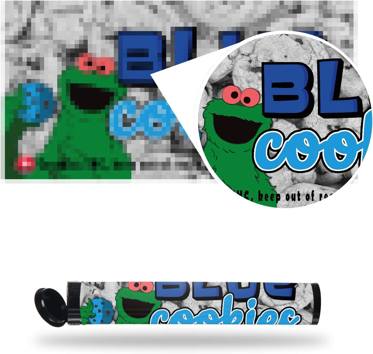 Blue Cookies Pre-Roll Labels - Cali Labels - Pre-Roll Tube Stickers x60