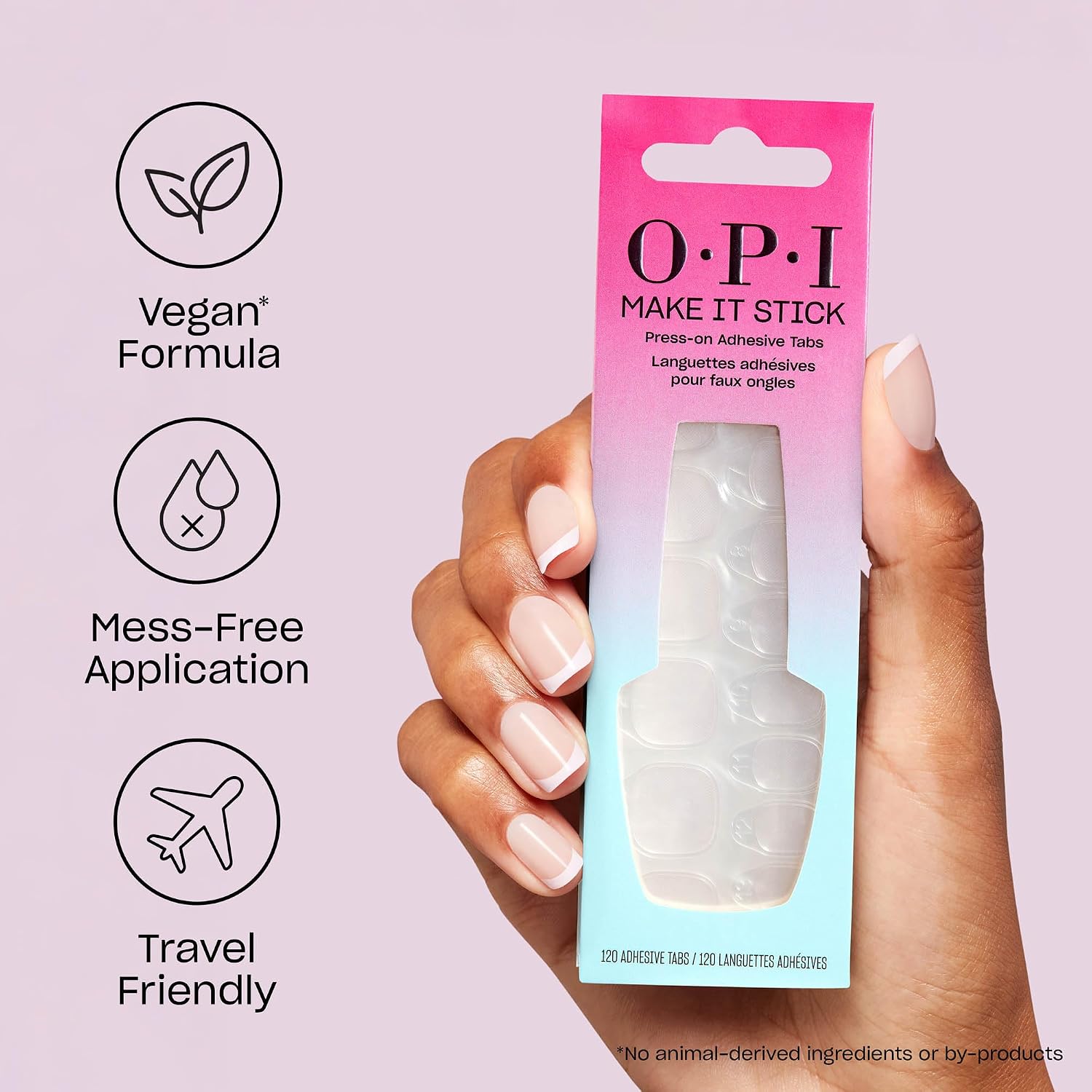 OPI Make It Stick | Nail Adhesive Glue & Press-On Tabs | Up to 14 Days of Wear for Press-On Nails | Fast Drying, Mess-Free Application | Vegan Formula