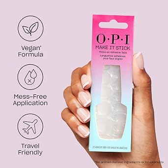 OPI Make It Stick | Nail Adhesive Glue & Press-On Tabs | Up to 14 Days of Wear for Press-On Nails | Fast Drying, Mess-Free Application | Vegan Formula