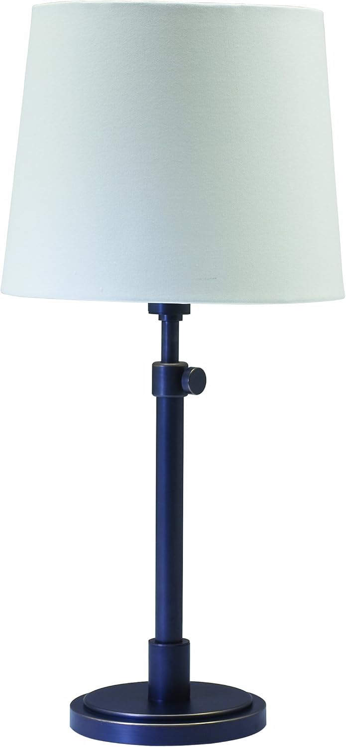 House of Troy TH750-PN Town House Collection Portable Table Lamp, Polished Nickel with Off-White Linen Hardback Shade