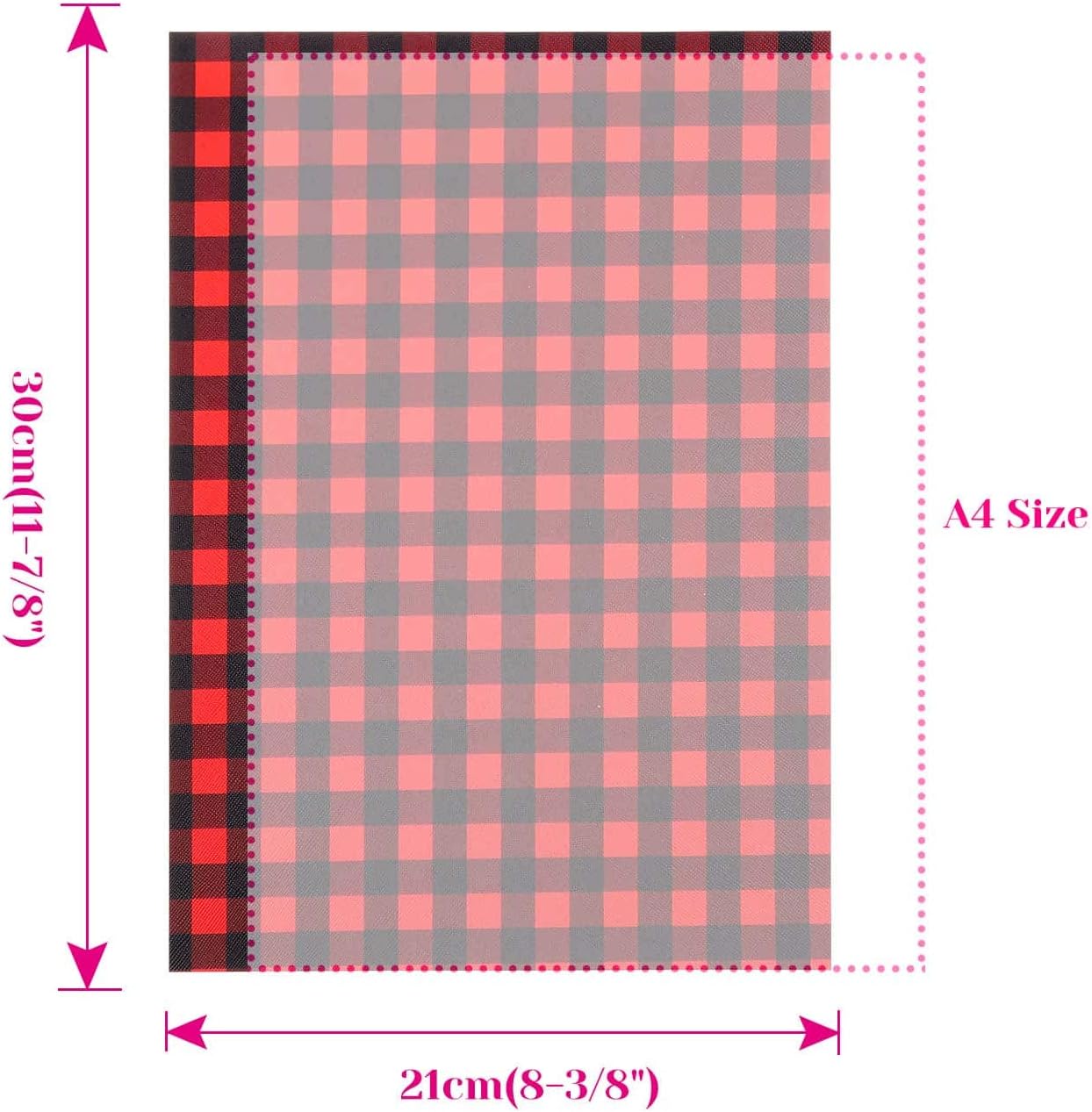 Shynek 15 Pcs Plaid Faux Leather Sheets Printed and Glitter PU Leather Fabric Sheets for Earring Bows Making, DIY Craft, Sewing (12" x 8.3")