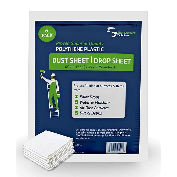 Buy SharpArtifacts Pack of 6 Dust Sheets Drop Sheets for Painting