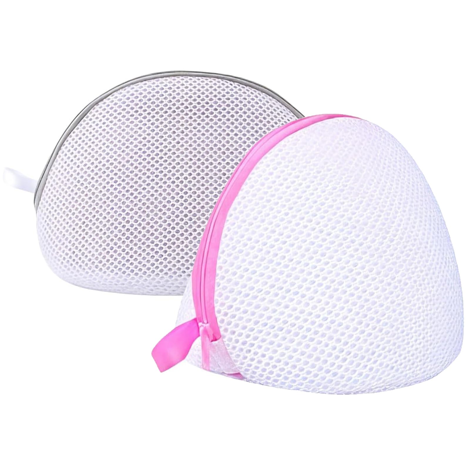 Bra Washing Machine Bag Zipper Bra Wash Bag Reusable Bra Laundry Bag Suitable for Washing Bras Underwear Socks (Pink+Grey, 2 Pcs)