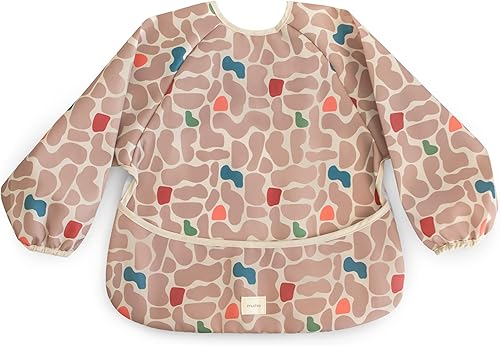 Mushie - Babero de manga larga para bebé, resistente al agua, ajuste ajustable para edades de 6 a 24 meses