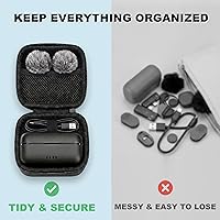 Vista 5 de BSONE Micrófono Lavalier inalámbrico para iPhone y Android, mini micrófono con clip con funda de carga, micrófonos profesionales recargables