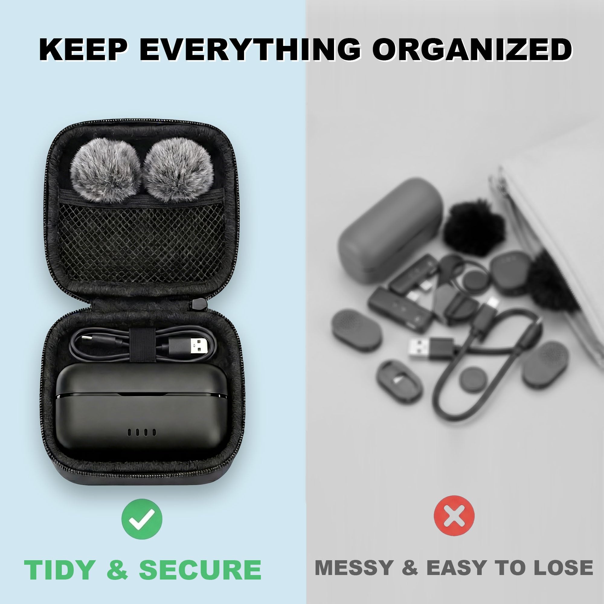 BSONE Kabelloses Lavalier-Mikrofon für iPhone & Android, Clip-On-Mini-Mikrofon mit Ladehülle, wiederaufladbares professionelles Ansteckmikrofon für Vlogging, Videoaufnahmen, Content-Creators, YouTube