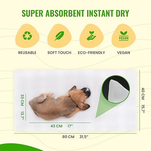 Miniatura 3 de PANDAKLEEN Toalla de bambú para mascotas, 25 piezas, toallas de papel de bambú reutilizables para perros, gatos y otras mascotas, lavables a máquina