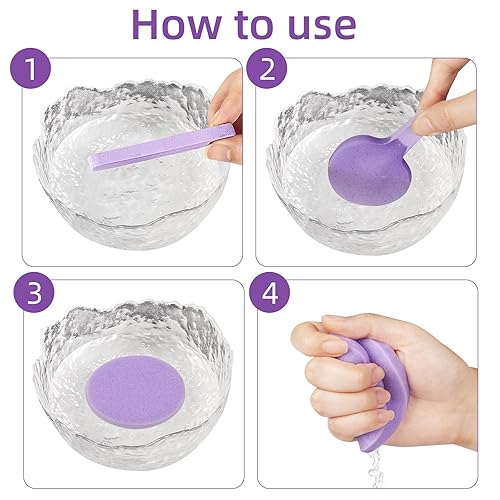 Miniatura 5 de Esponjas faciales suaves de celulosa comprimida para limpieza facial estética, exfoliación y eliminación de maquillaje con máscara, 60 unidades en