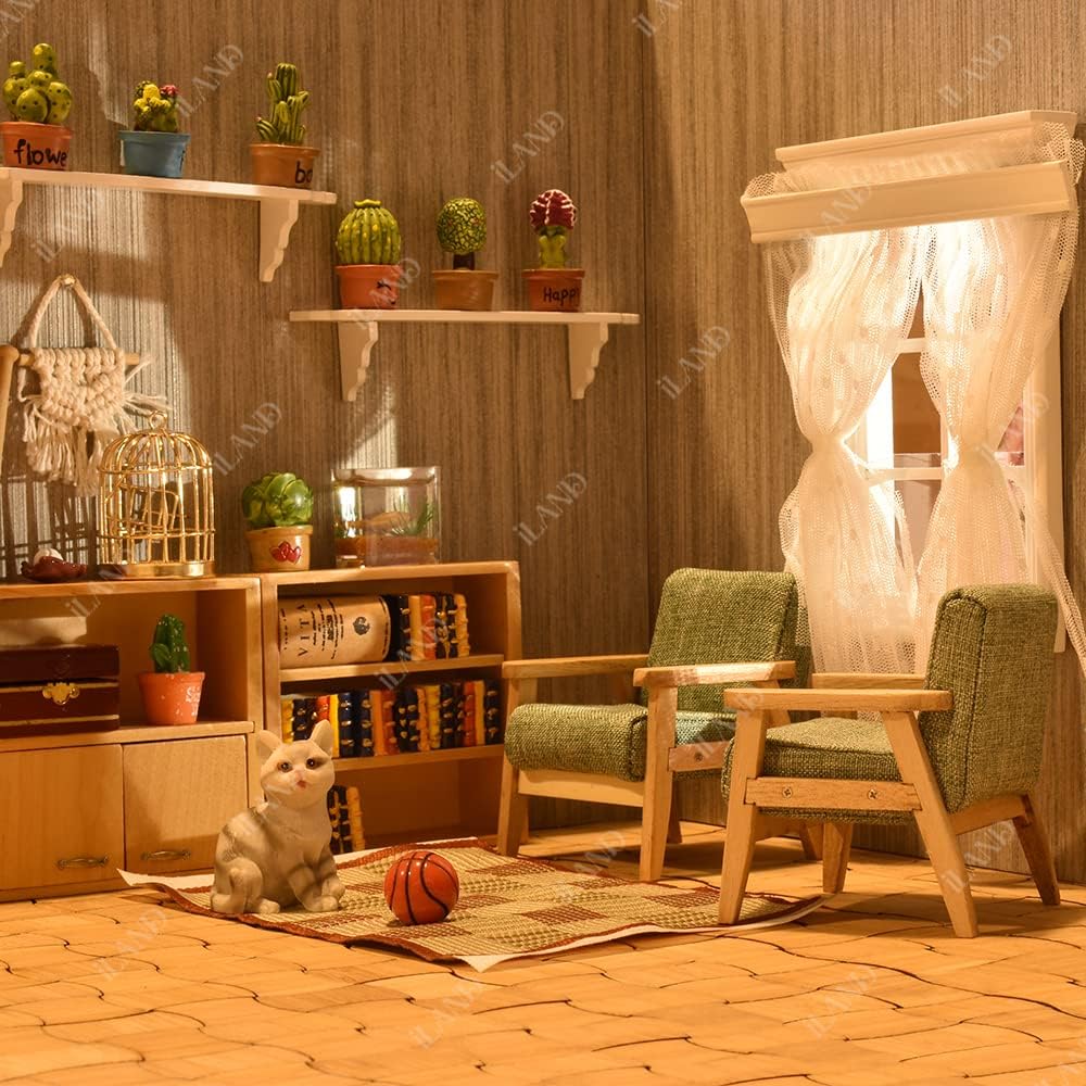 iLAND Dollhouse Flooring 96 PCS Wood Mini Planks, 1/12 Scale Accessories image 4