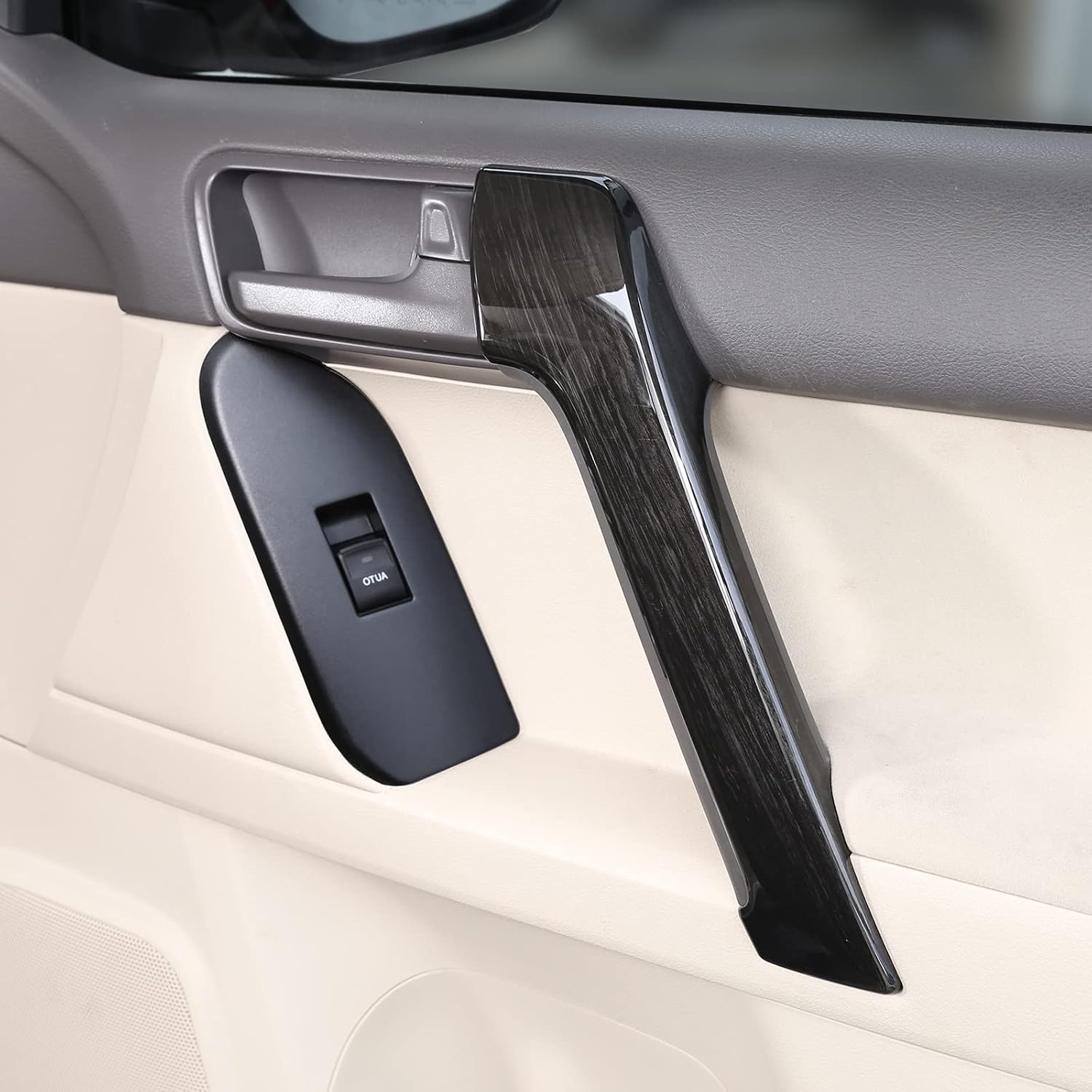 ABS Car Interior Door Handle Trim 4PS Fit for Toyot@ Land Cruiser Prado FJ150 150 2010 2011 2012 2013 2014 2015 2016 2017 2018 2019 Interior Car Accessories (Black Wood Grain)