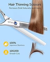 Vista 6 de ULG Tijeras de corte de pelo para niños, kit de corte de pelo de bebé de punta redonda de seguridad, juego de tijeras de corte de pelo con tijeras