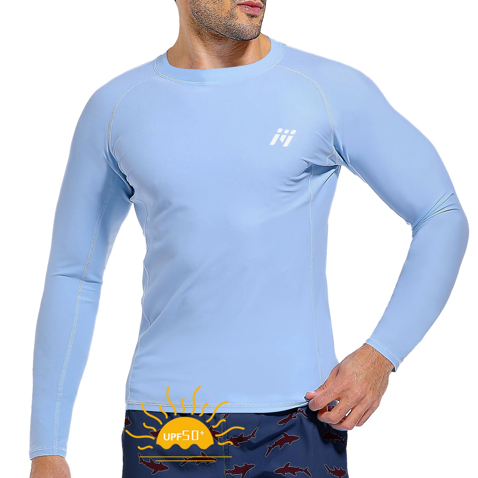 MEETWEE Maglietta da Uomo Rash Guard Rash Vest da Uomo a Maniche Lunghe,Protezione UV UPF 50+,ad Asciugatura Rapida,per Nuoto,Surf,Sport Acquatici