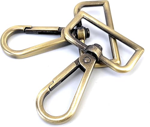 10 piezas de cierre giratorio de langosta con anillo en D, ganchos de presión para puerta de empuje, clips de gatillo para bolso y llavero