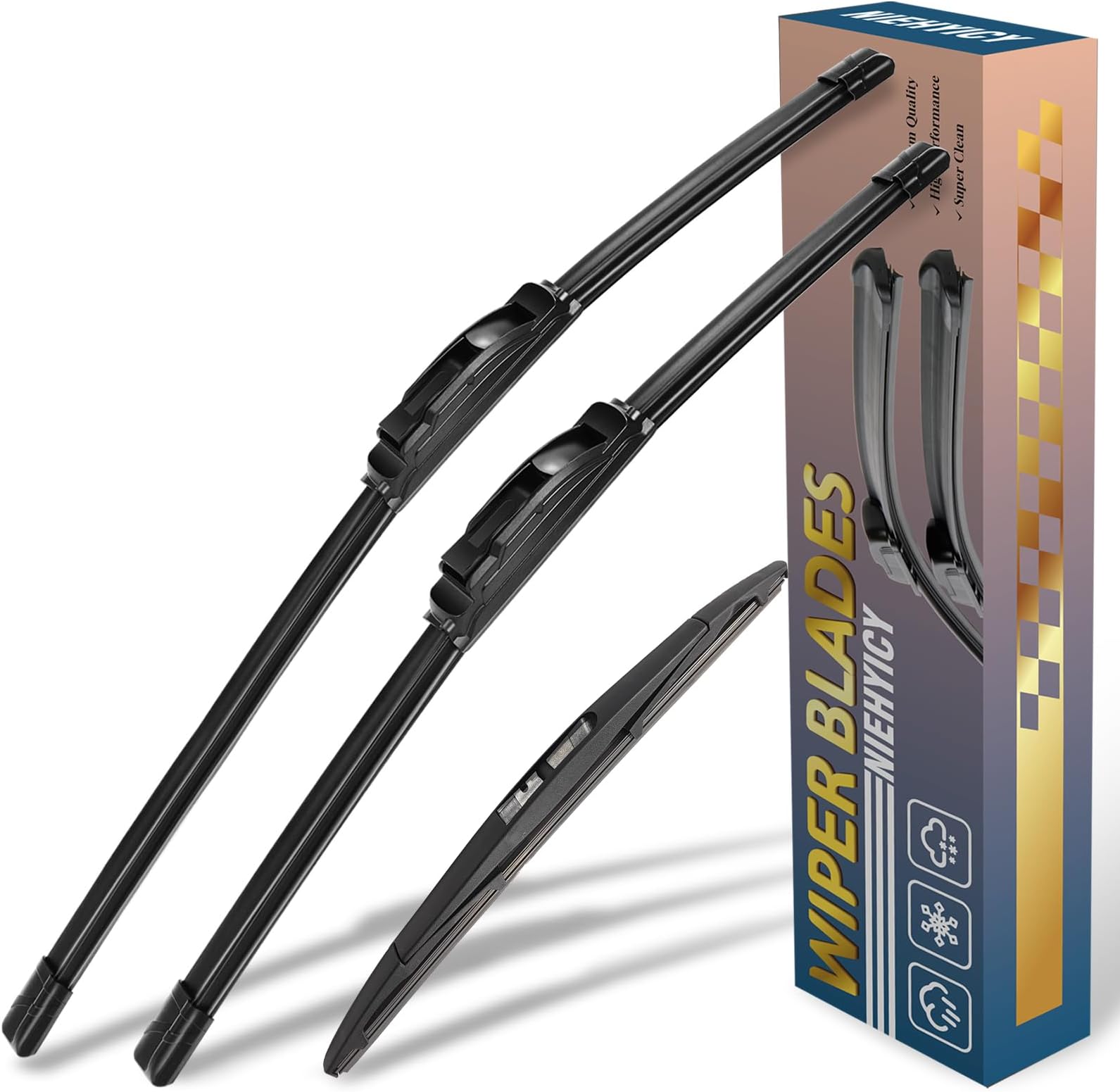 3Pcs Windshield Wiper Blades for 2009-2003 Honda Element/2014-2009 Nissan Cube, Original Equipment Replacement Automotive Windshield Wiper Blades for My Car - 20"/20"/12" (Set of 3) U/J HOOK
