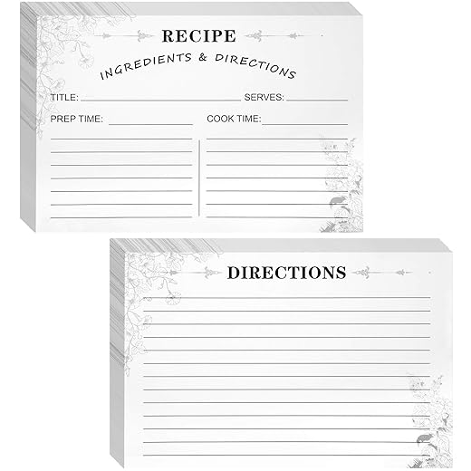 80 Pack Recipe Cards, 4 x 6 Inch Kraft Double Sided Recipe Cards Cooking Recipe Cards Stock Thick Cardstock Recipe Cards with Lines for Weddings, Bridal Shower, Christmas Gifts