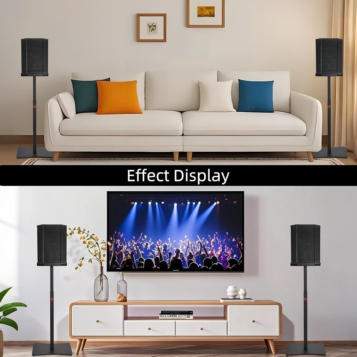 Heavy Duty Adjustable Speaker Stand for Bose S1 Pro/S1 Pro Plus (25-40") - Universal All-Metal Floor Stand, Secure & Stable - Image 3