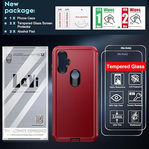Miniatura 8 de LeYi Funda para teléfono Motorola Moto G Play 2023 con 2 protectores de pantalla, funda resistente 3 en 1 para Moto G Play 2023, grado militar, a