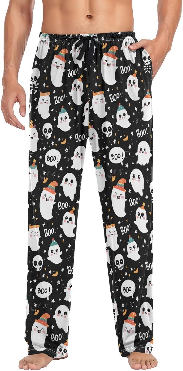 White Black Plaid Men's Pajama Bottoms Pants for Men Soft Men's Separate Bottoms Lounge Pants