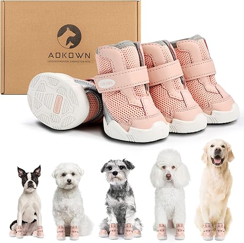 Zapatos de perro para perros pequeños medianos y grandes botas para invierno nieve y pavimento caliente tenis transpirables para perros botines