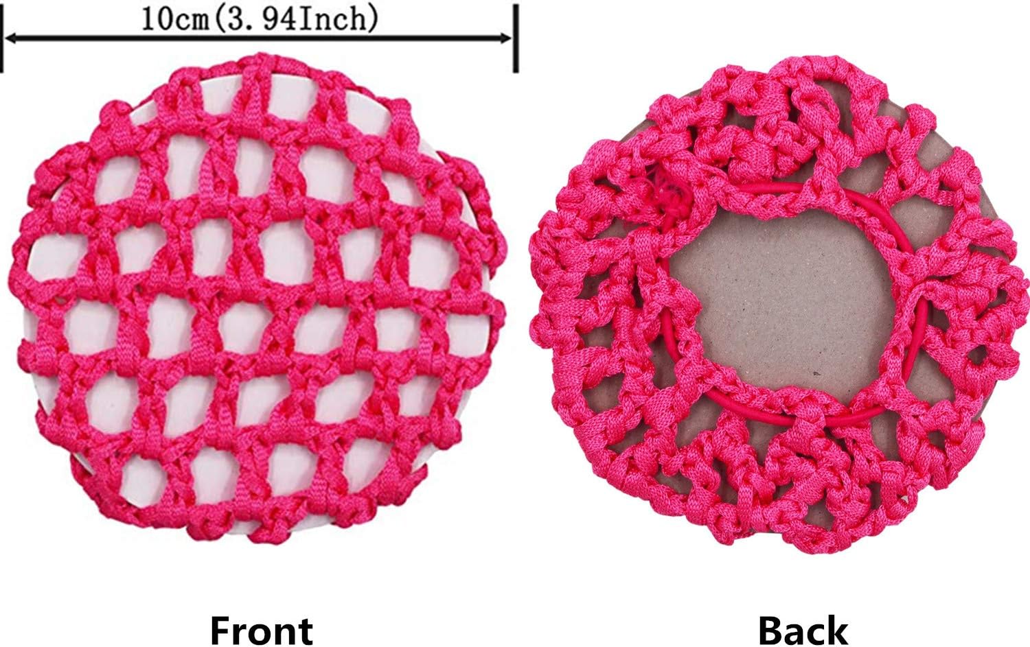 YouU 6 pcs Ladies Handmade Knit Mesh Fabric Bun Cover Snood Hair Net hair Accessories For Ballet Dance Skating Sports and Daily Working - Image 5
