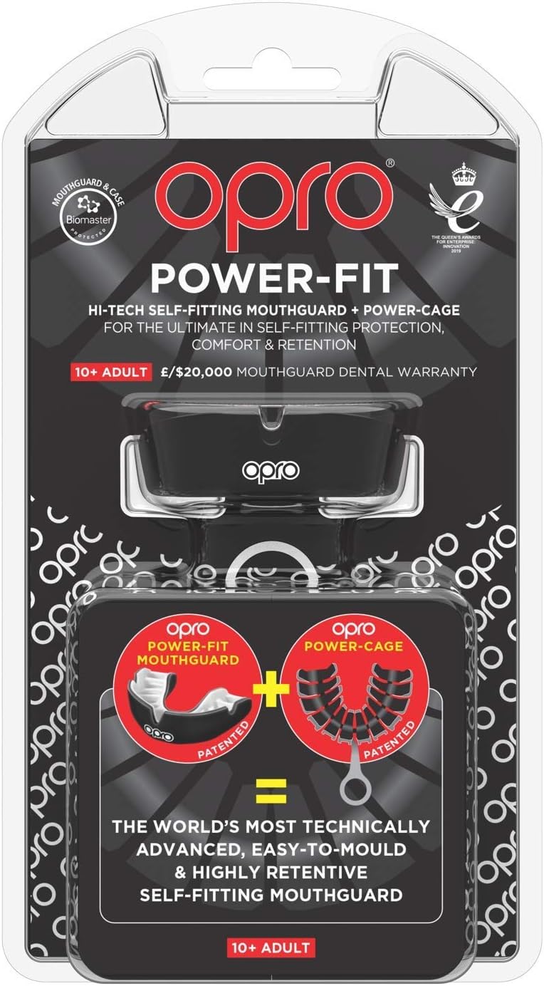 OPRO Power-Fit Mouthguard, Adults and Junior Sports Mouth Guard with Case for Boxing, Basketball, Lacrosse, Football, MMA, Martial Arts, Hockey and All Contact Sports : Sports & Outdoors