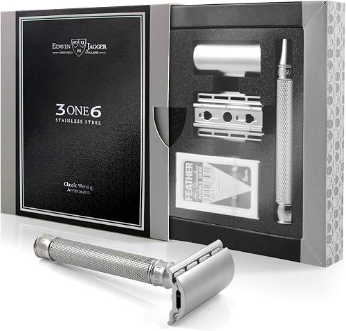 Edwin Jagger 3ONE6 Stainless Steel Knurled DE Safety Razor