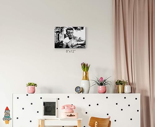 Miniatura 2 de HB Art Design James Dean - Lienzo decorativo para pared en blanco y negro, diseño de icono americano, sala de estar, dormitorio, decoración del