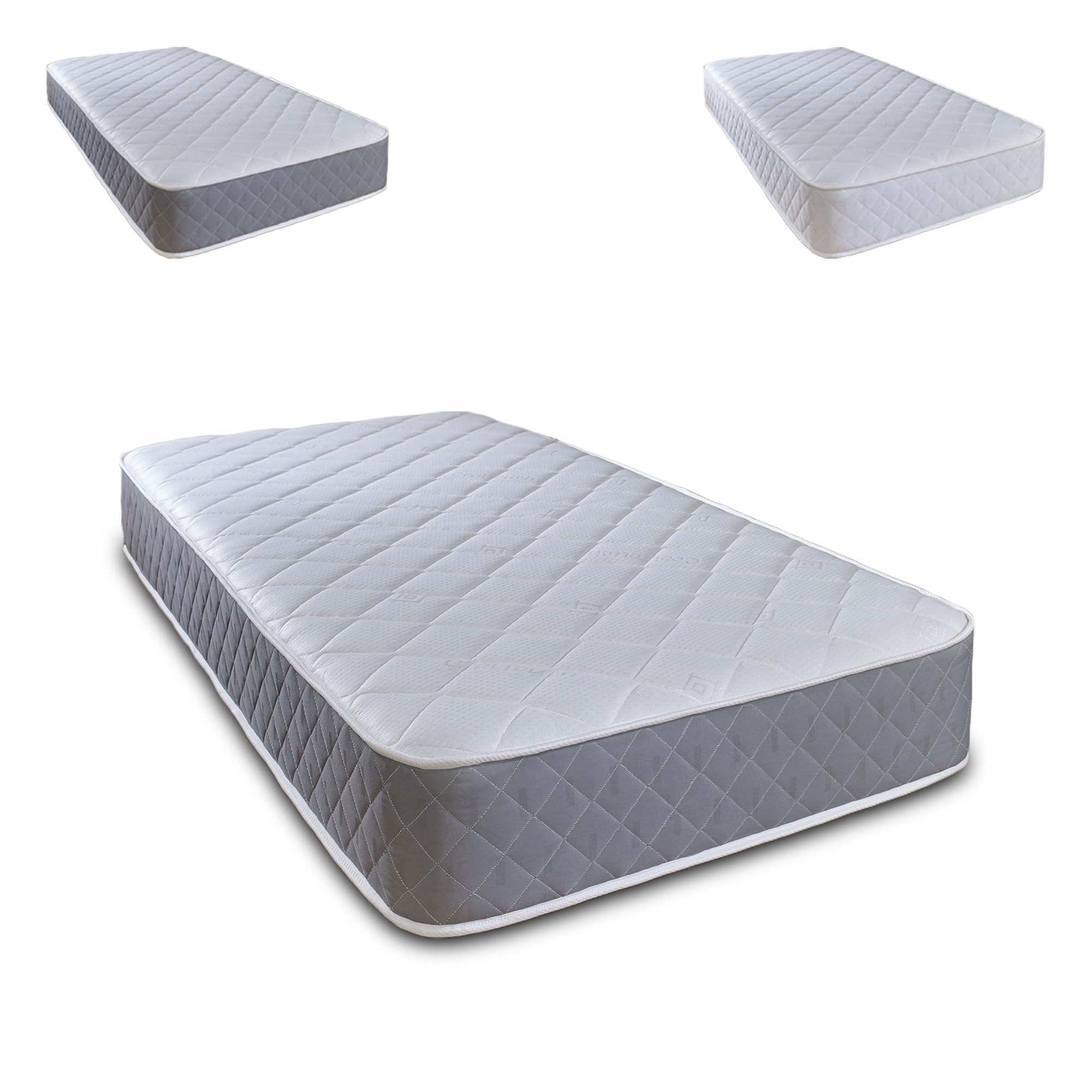 Extreme Comfort Spring Coil Diamond Grey Essentials Mattress | 2ft6 Small Single (75cm x 190cm) | Foam Free Spring Coil | Plush Feel | Cooltouch Plus Sleep Surface | 18cm Deep | Grey | Maximum Value