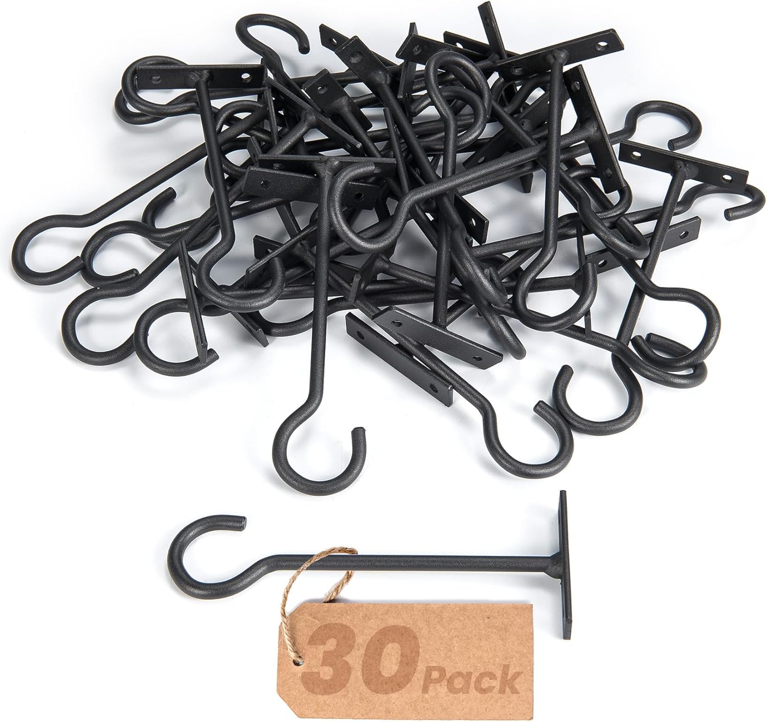 30Pack 6inch Hanging Plant Hooks Bracket Metal Wall Hook,Anti-Rust Indoor Outdoor White