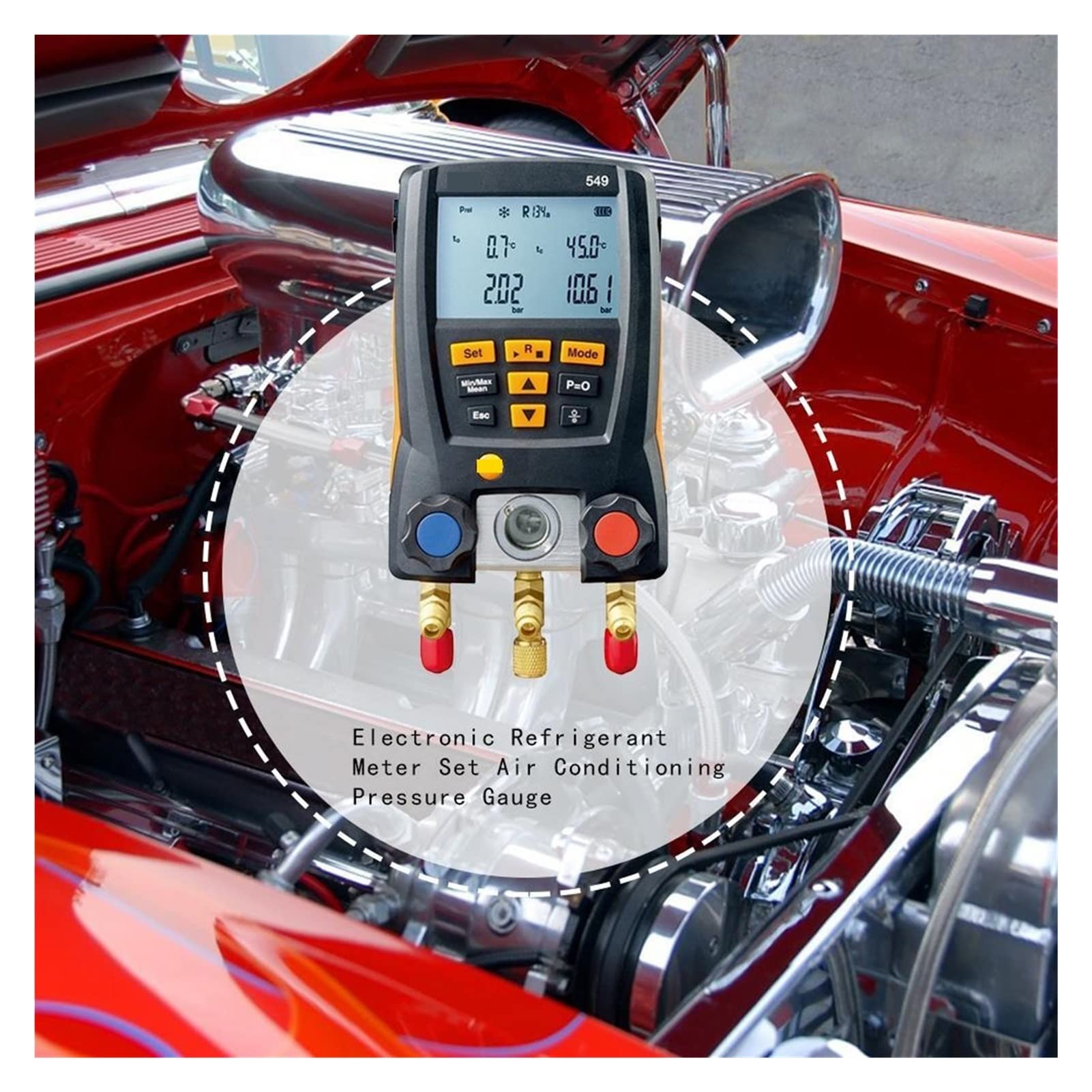 Digital Manifold Gauge Refrigeration Air Pressure Gauge For Refrigerant Manifold Gauge Set(B)