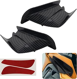 2PCS Motorcycle Fairing Wings Carbon Fiber,Stylish Streamlined Side Fairings for Motorcycle for Riding Stability,Universal Air Deflector Fairing Wing Motorcycles Accessories
